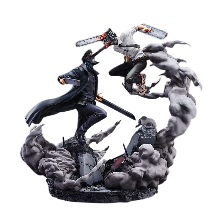 Chainsaw Man Statue Super Situation Figure Chainsaw Man vs. Samurai Sword 26 cm