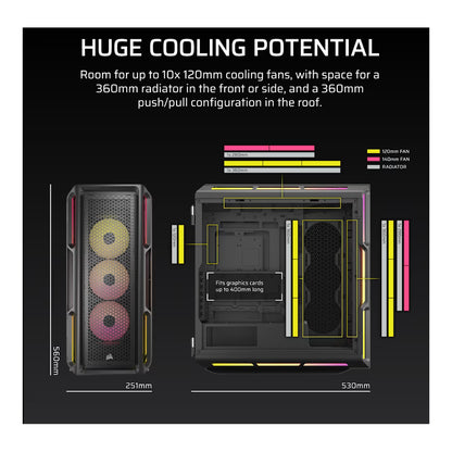 Corsair iCUE LINK 5000T LX RGB | Mid-Tower | Black | ATX | RGB