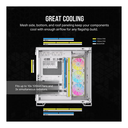 Corsair iCUE LINK 6500X RGB | Dual Chamber | White | Mid-Tower | ATX