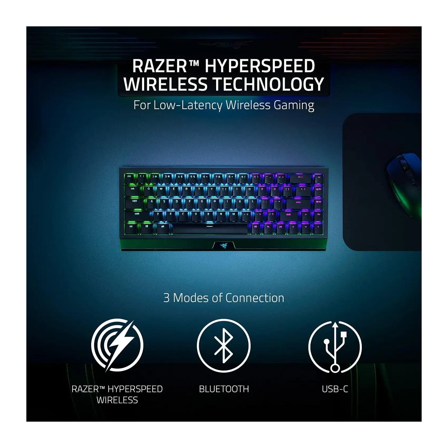 Razer | BlackWidow V3 Mini HyperSpeed | Mechanical Gaming Keyboard | Wireless | Black