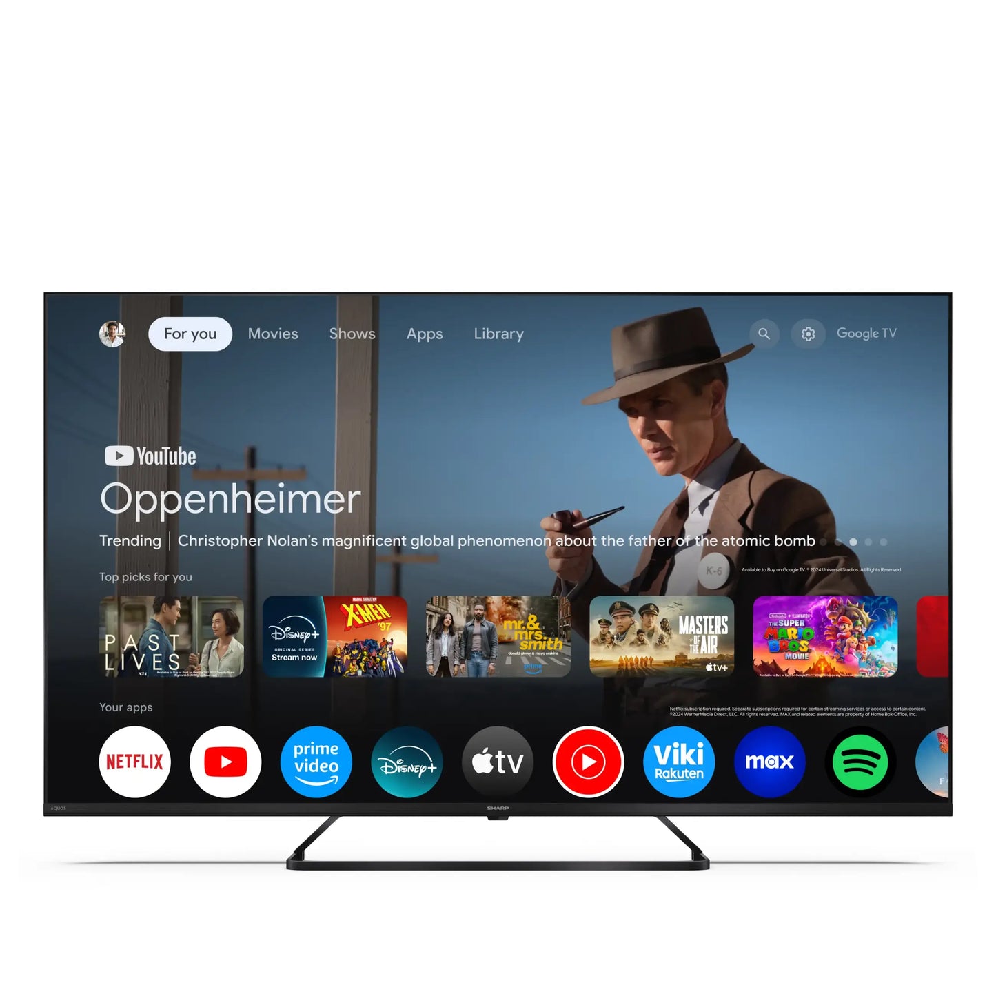 Sharp Smart TV | 50HP6265E | 50" | 126 cm | 4K UHD (2160p) | Google TV