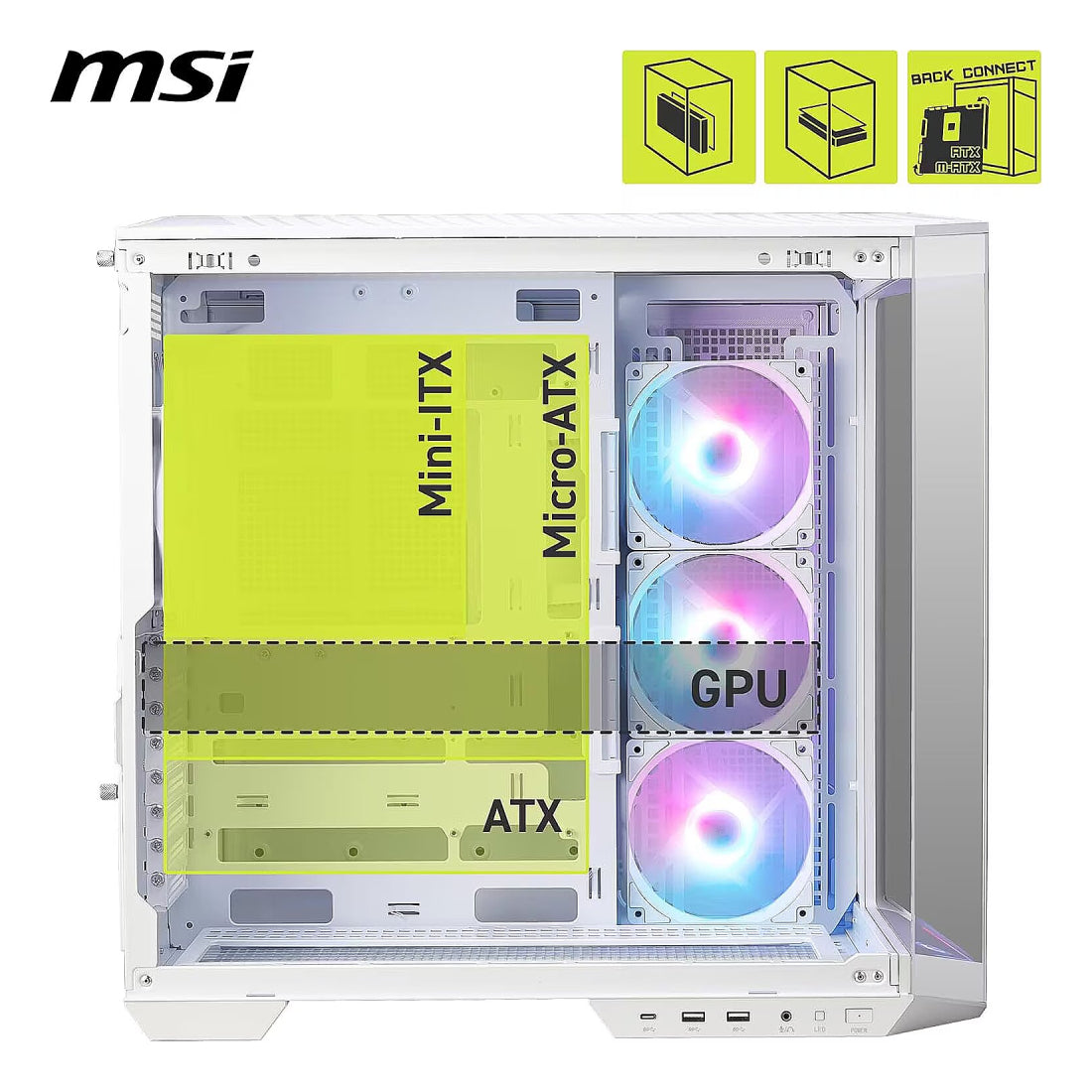 MSI MAG PANO 100R PZ | Mid-Tower | White | Side Window | ATX | No PSU