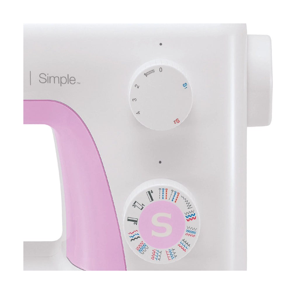 SINGER | Sewing Machine | SIMPLE 3223 | 23 Stitches | 1 Buttonhole | White/Pink