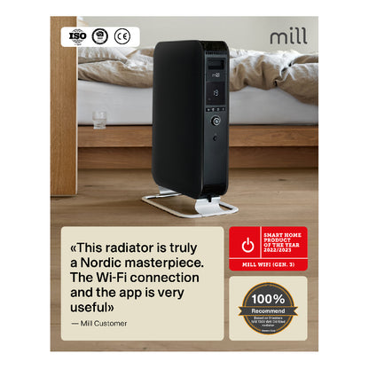 Mill | WiFI GEN3 Oil Filled Radiator | OIL2000WIFI3 | 2000 W | 3 Power levels | Black