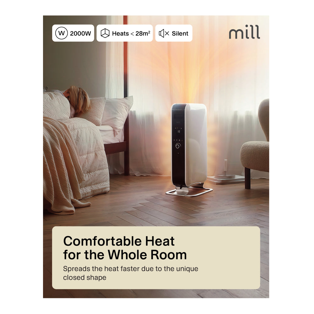 Mill | Heater | AB-H2000DN | Oil Filled Radiator | 2000 W | 3 Power levels | White