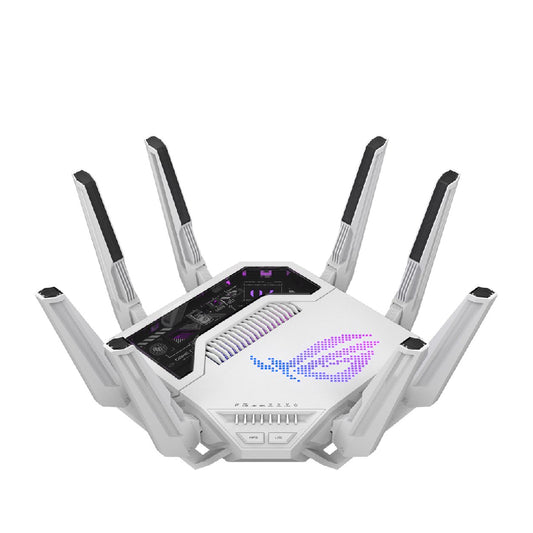 Asus ROG Rapture GT-BE19000AI - wireless router | Quad-Band WiFi 7 | 2.4/5/6 GHz | 6-port switch | 10G Ports | AiMesh |  White