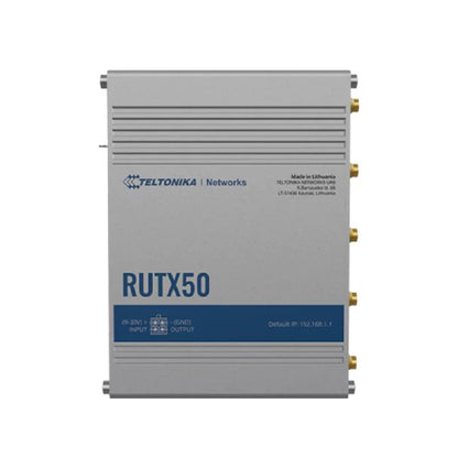 Teltonika RUTX50 | 5G/4G/3G | Wi-Fi 5 | 2.4/5 GHz | 5-port switch | GNSS | DIN rail mountable