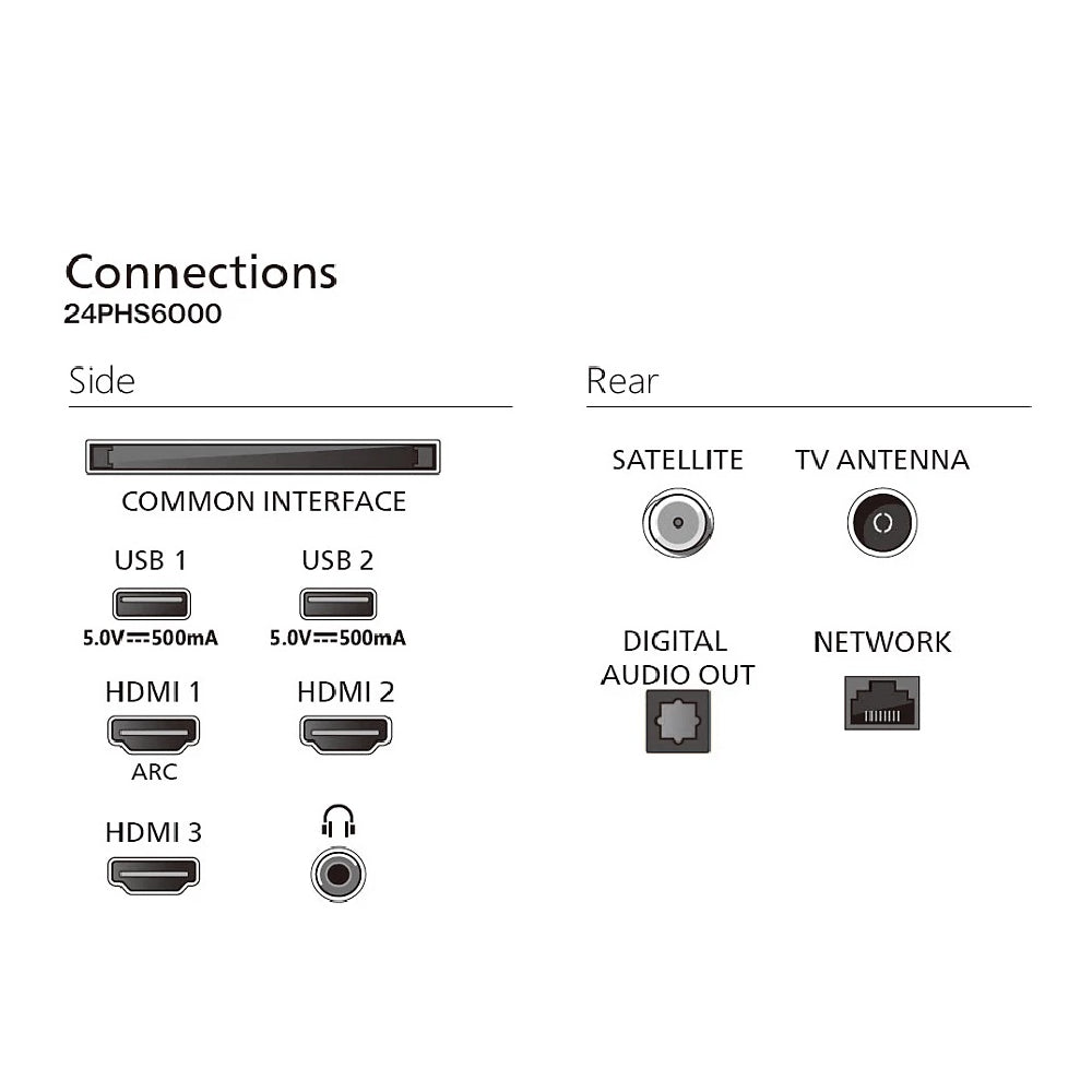 Philips | Smart TV | 24PHS6000 | 24" | 60 cm | 720p | TITAN OS