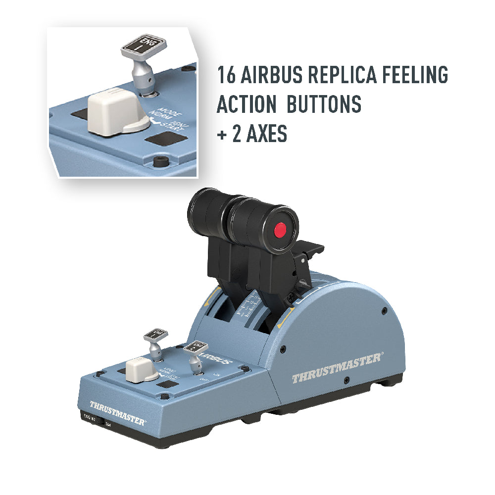 Thrustmaster TCA Officer Pack Airbus Edition | Sidestick & Throttle Quadrant | PC | Blue