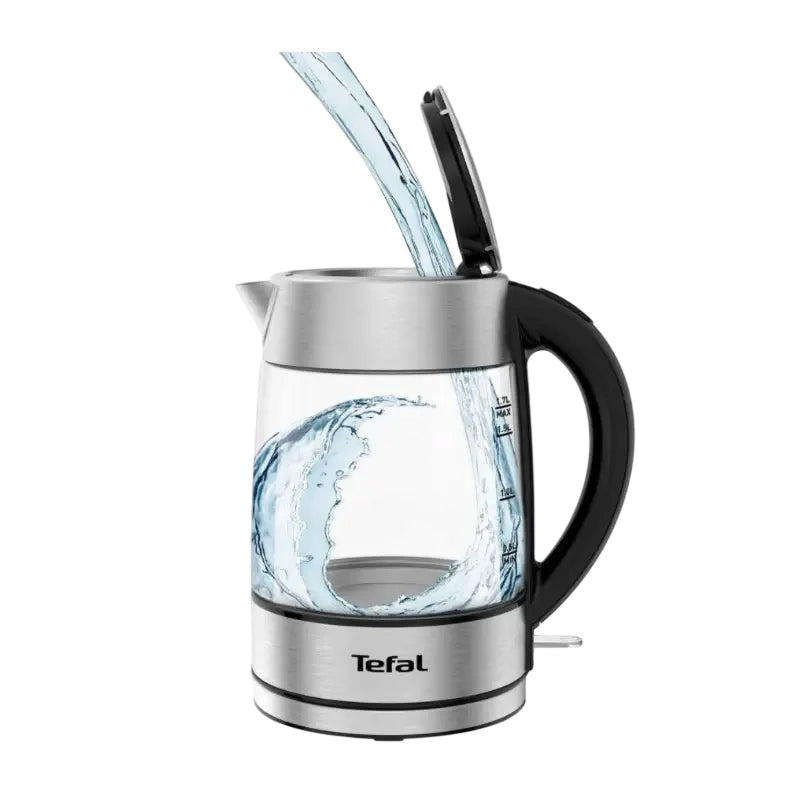 TEFAL | Kettle | KI772D | Electric | 2400 W | 1.7 L | Glass | Stainless Steel/Black