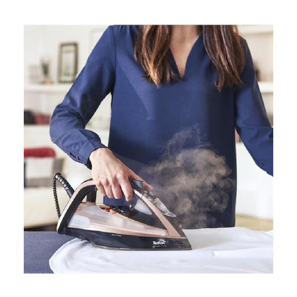Tefal | Ultimate Pure FV9845 | Steam Iron | 3200 W | 60 g/min | Black/Rose Gold