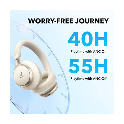 Anker Soundcore | Space One Pro | Foldable Wireless Headphones | Cream White
