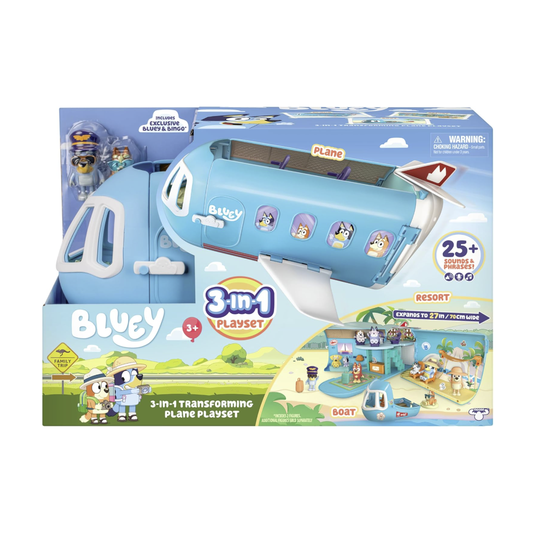 BlueY 3-in-1 Airplane Transforming Airplane Playset