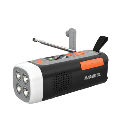 Marmitek | RESQ 200 Emergency Outdoor Radio | Solar & Dynamo | 4000mAh | Black