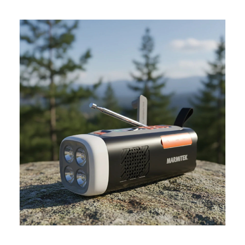 Marmitek | RESQ 200 Emergency Outdoor Radio | Solar & Dynamo | 4000mAh | Black