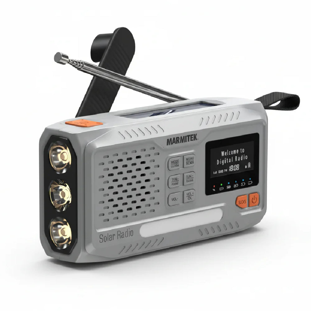 Marmitek | RESQ 100 Emergency Outdoor Radio | Solar & Dynamo | Gray
