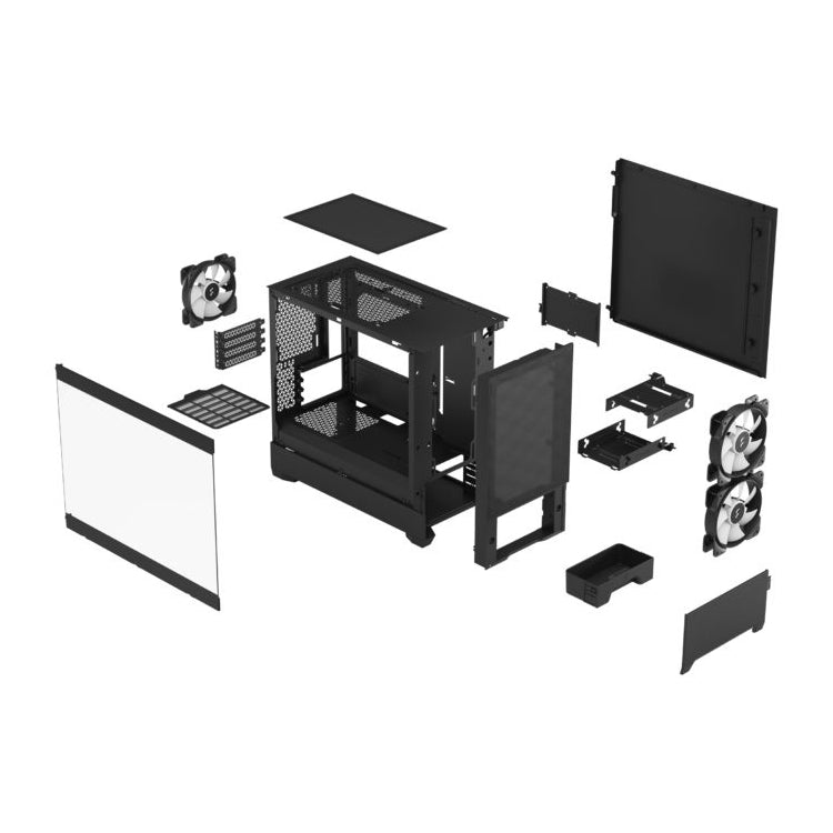 Fractal Design Pop Mini Air RGB | Mini-Tower | Black TG Clear Tint | mATX | No PSU