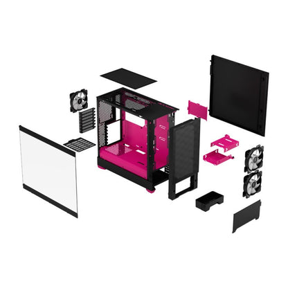 Fractal Design Pop Air RGB | Mid-Tower | Magenta Core TG Clear Tint | ATX | No PSU