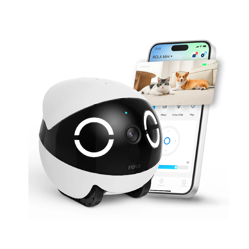 Enabot | ROLA Mini Pet Monitor | 3MP 2K Resolution | Full-House Movable | 5000mAh Battery | White
