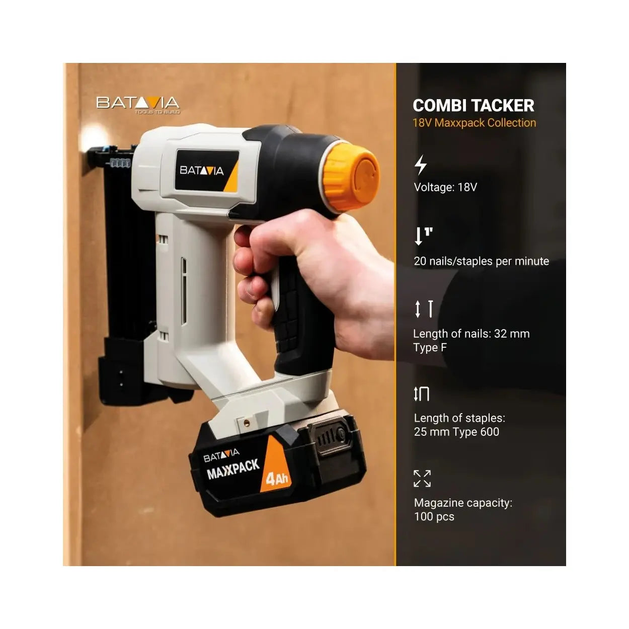 Batavia B.V. | Batavia Maxxpack Collection 18GA | Nailer/staple gun | Cordless