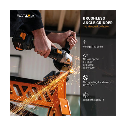 Batavia B.V. | 18V Cordless Brushless Angle Grinder | 125 mm