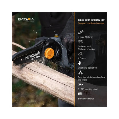 Batavia B.V. | 18V Nexxsaw Cordless Brushless One-Hand Chainsaw V3 Ultra
