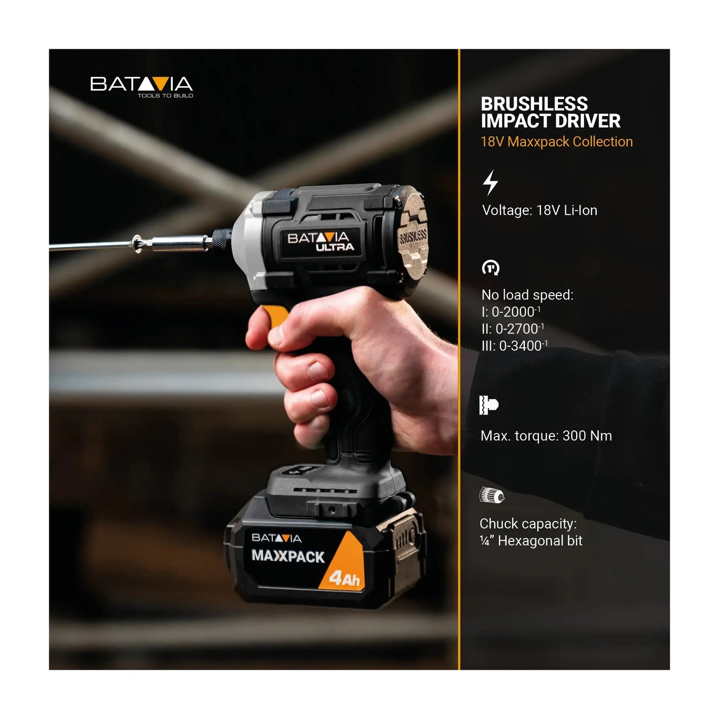 Batavia B.V. | 18V | Cordless |  Brushless Impact Driver 230 Nm
