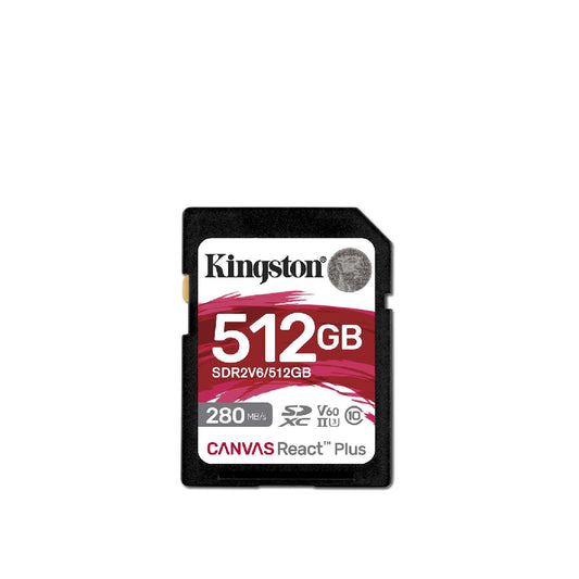 Kingston | Canvas React Plus SDXC Memory Card | 512 GB | UHS-II U3 V60 Class 10 | High Speed 4K Video