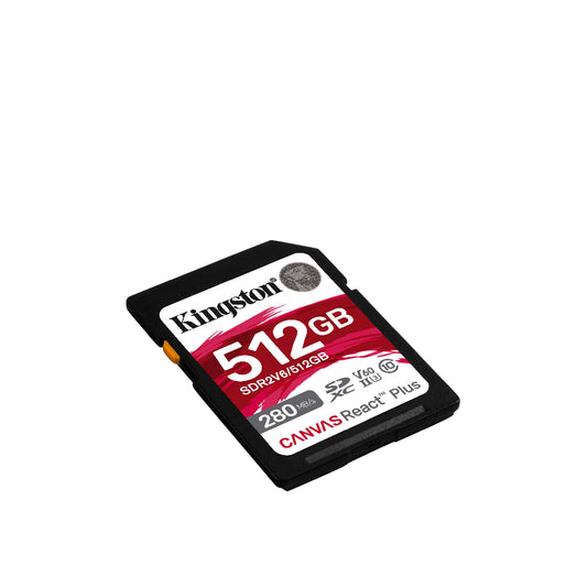 Kingston | Canvas React Plus SDXC Memory Card | 512 GB | UHS-II U3 V60 Class 10 | High Speed 4K Video