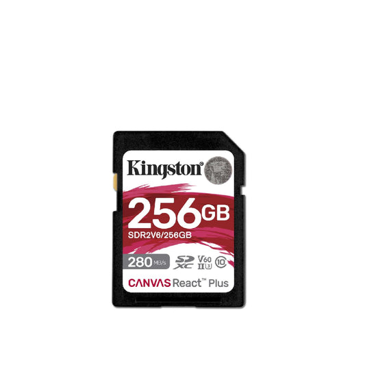 Kingston | Canvas React Plus SDXC Memory Card | 256 GB | UHS-II U3 V60 Class 10 | High Speed 4K Video