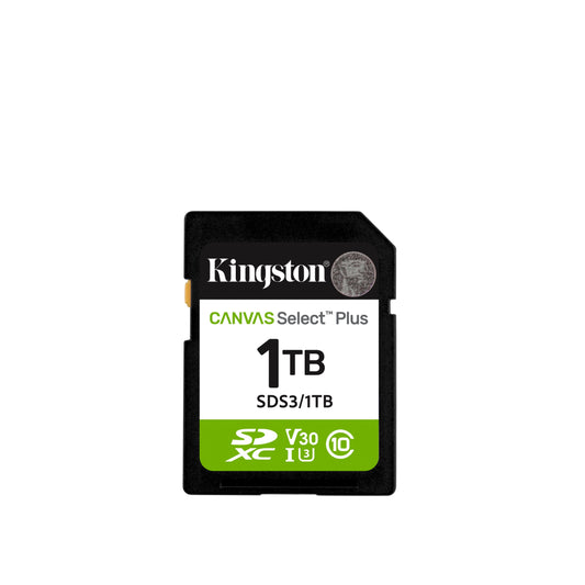Kingston | Canvas Select Plus SDXC Memory Card | 1024 GB | UHS-I U3 V30 Class 10 | 1TB High Capacity