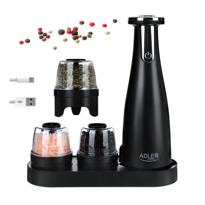 Adler AD 4449 | Electric Salt & Pepper Grinder | USB-C