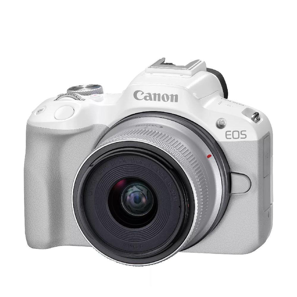 Canon | Canon EOS | R50 | RF-S 18-45mm F4.5-6.3 IS STM lens | Grey | White