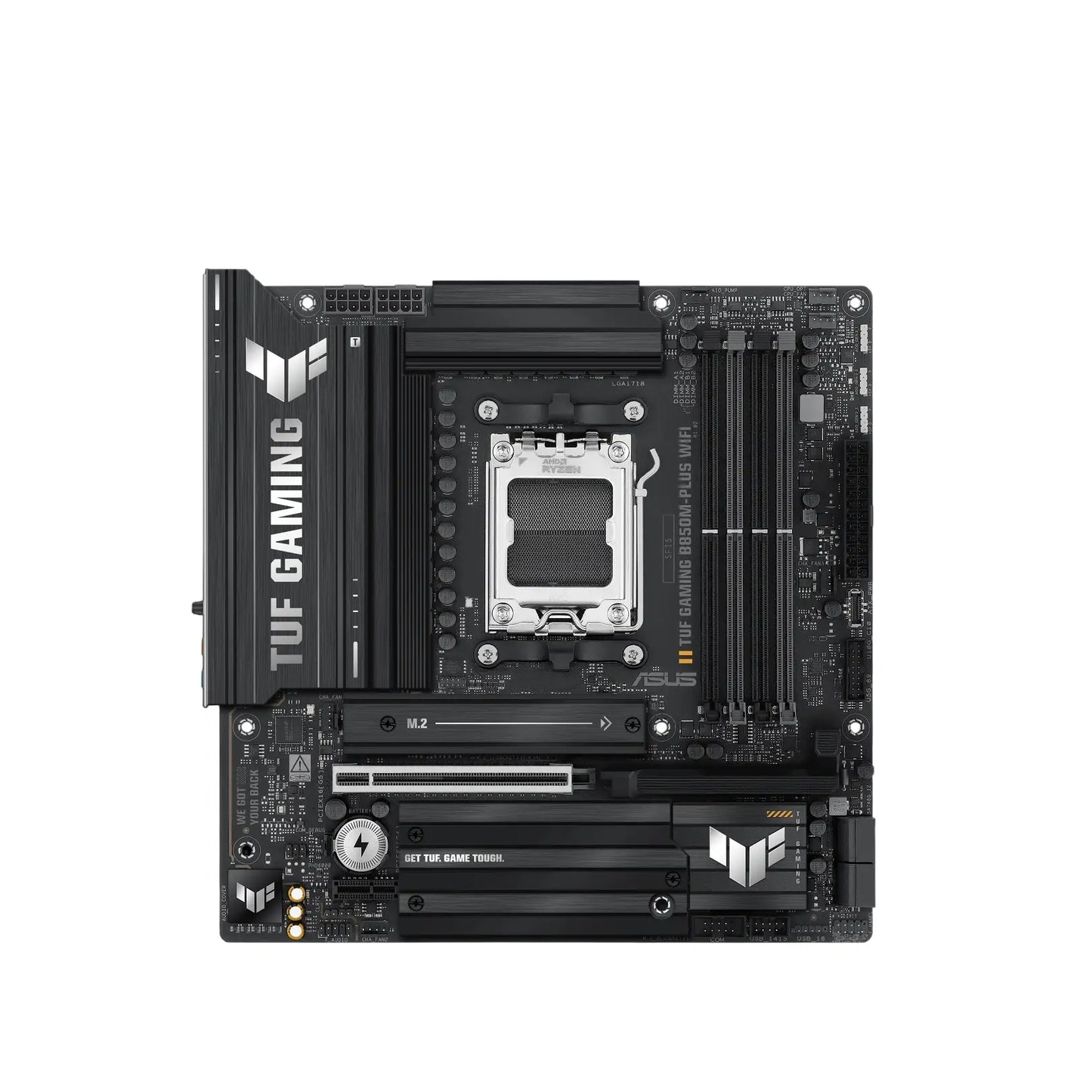 Asus | TUF GAMING B850M-PLUS WIFI | Processor Socket Socket AM5 | Chipset Type AMD B850 | Supported RAM Technology DDR5 SDRAM