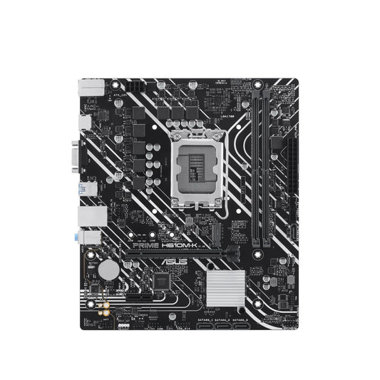 Asus | PRIME H610M-K | Processor Socket LGA1700 Socket | Chipset Type Intel H610 | Supported RAM Technology DDR5 SDRAM