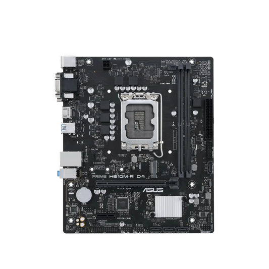 Asus | PRIME H610M-R D4 | Processor Socket LGA1700 Socket | Chipset Type Intel H610 | Supported RAM Technology DDR4 SDRAM