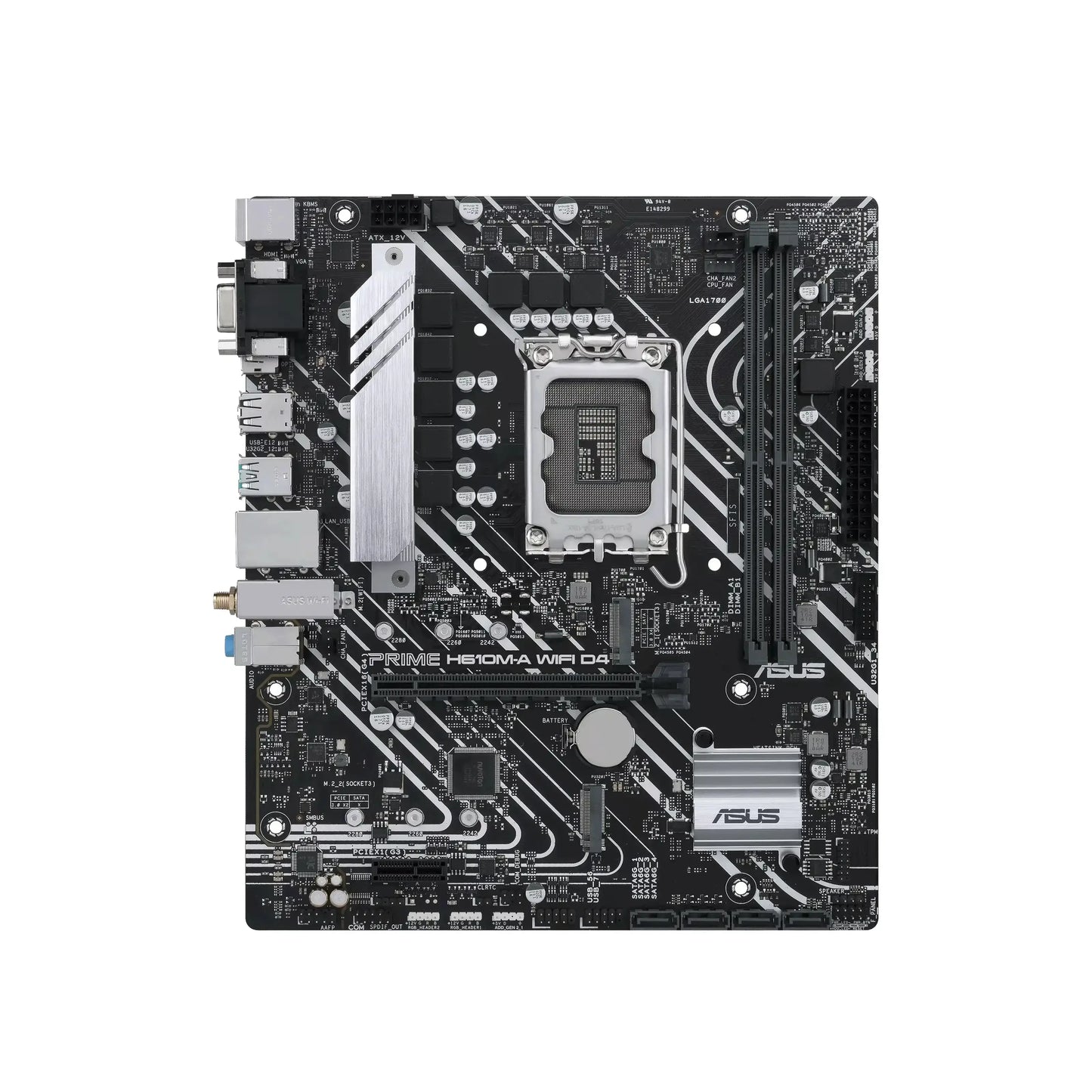 Asus | PRIME H610M-A WIFI D4 | Processor Socket LGA1700 Socket | Chipset Type Intel H610 | Supported RAM Technology DDR4 SDRAM