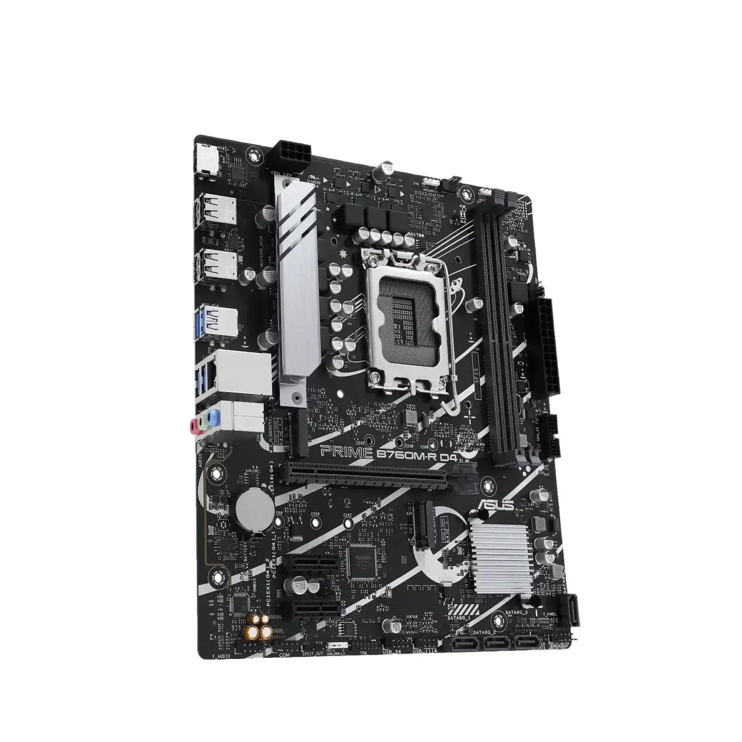 Asus | PRO B760M-R D4 | Processor Socket LGA1700 Socket | Chipset Type Intel B760 | Supported RAM Technology DDR4 SDRAM