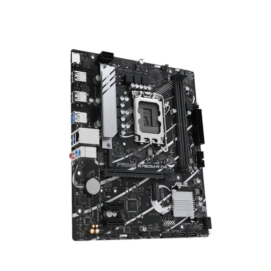 Asus | PRO B760M-R D4 | Processor Socket LGA1700 Socket | Chipset Type Intel B760 | Supported RAM Technology DDR4 SDRAM