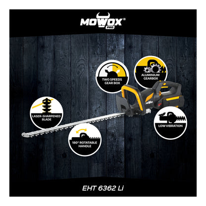 MoWox EHT 6362 Li | 62V Excel Cordless Hedge Trimmer | Tool Only