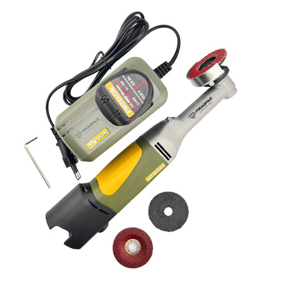PROXXON | Micromot LHW/A | Cordless Long-Neck Angle Grinder | Green/Yellow