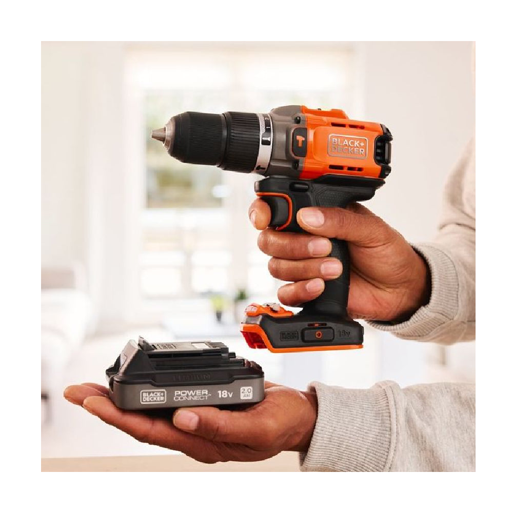 BLACK & DECKER | BCD383D2XK-QW | Cordless Hammer Drill | Orange/Black