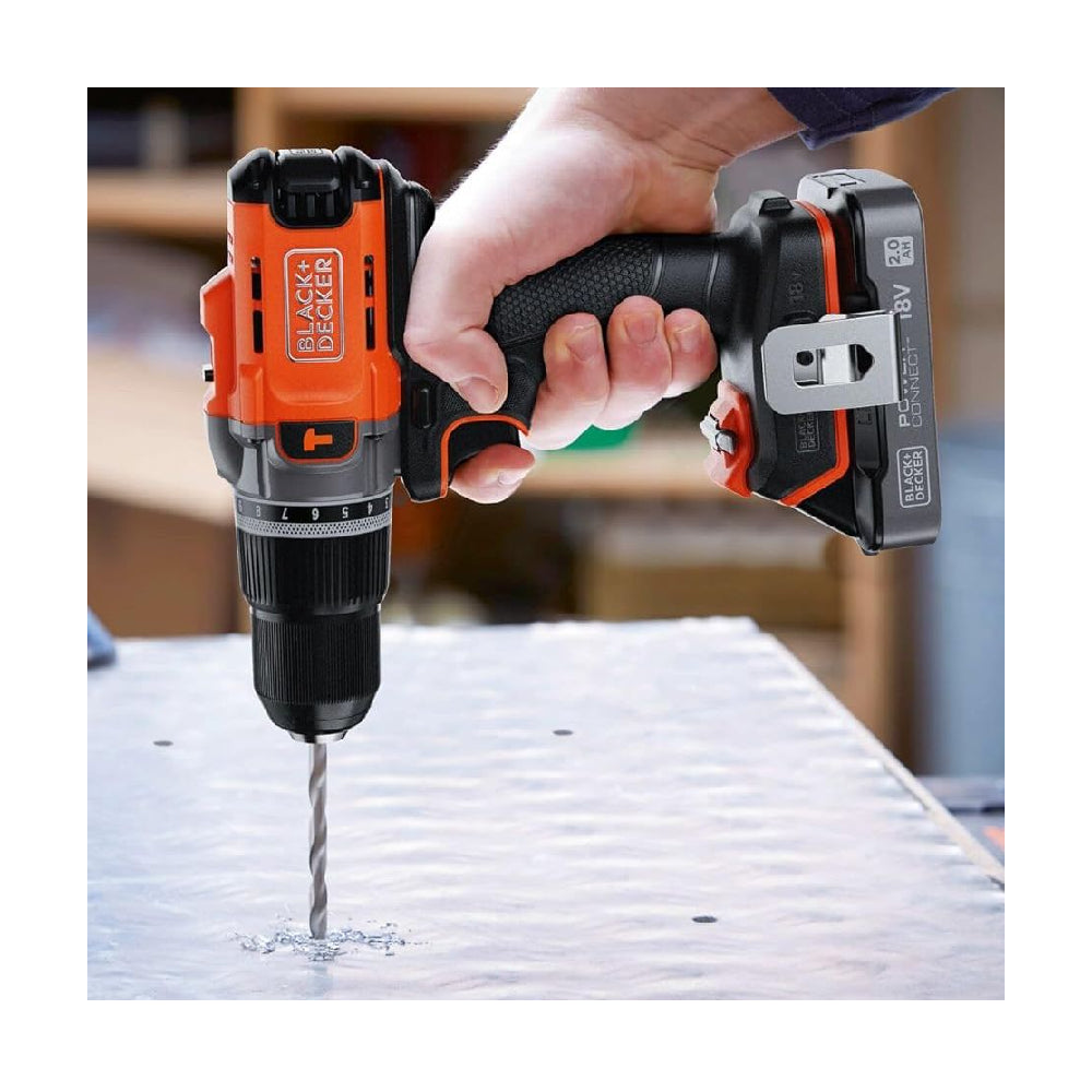 BLACK & DECKER | BCD383D2XK-QW | Cordless Hammer Drill | Orange/Black