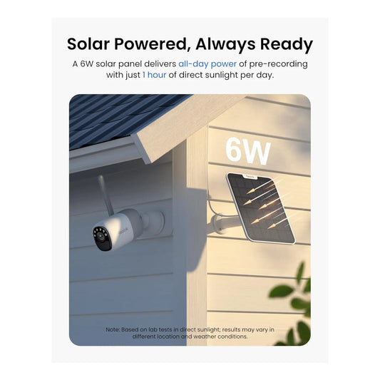 Reolink Wireless Pan & Tilt Long Lasting Solar/Battery Camera with Spotlights | Altas Series B630 with Solar Panel | Bullet | 4 MP | 4mm/F1.0