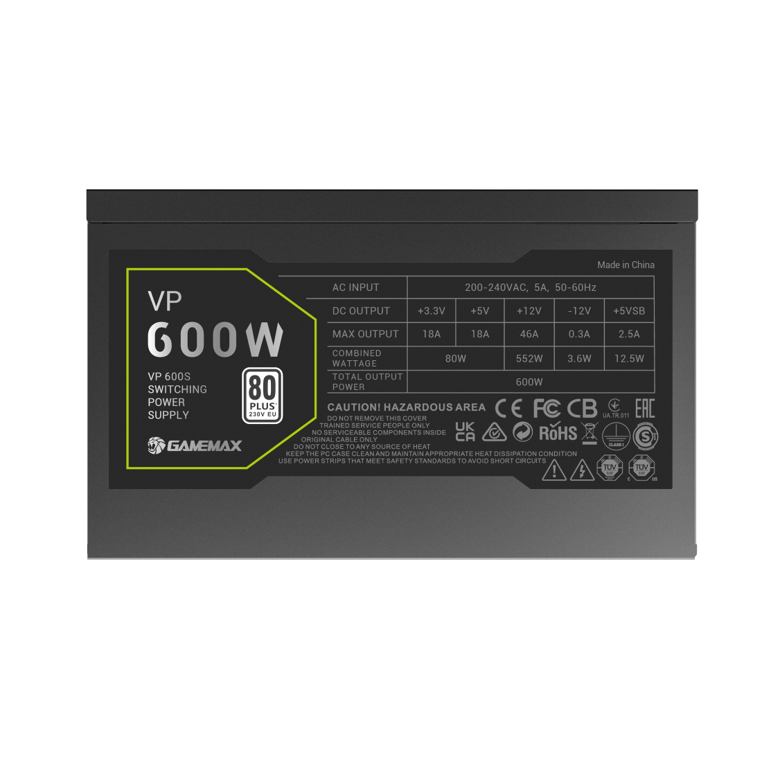 Gamemax | VP 600S | 600W Bronze PSU