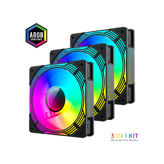 Gamemax | KF300R BK | 120mm RGB Case Fan