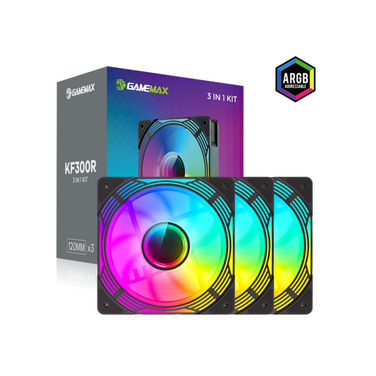 Gamemax | KF300R BK | 120mm RGB Case Fan