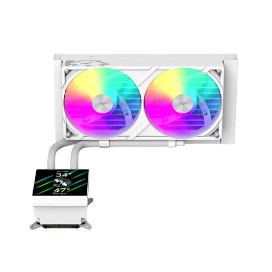 Gamemax | CPU Liquid Cooler | GLACIER 240 LCD WH | White