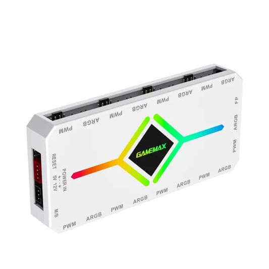 Gamemax | V4.0 ARGB PWM HUB BK / WT | 9-Port Fan Hub | Black / White