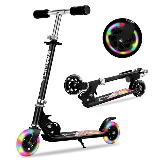 TENBOOM Kids Foldable Scooter with LED Wheels | Adjustable Height | 3+
